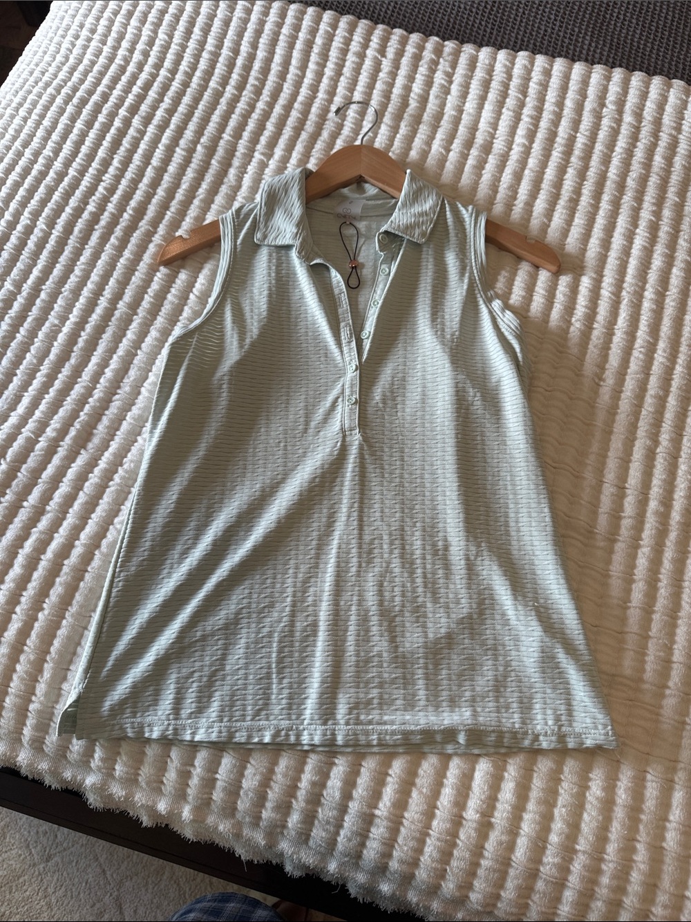 CALIA by Carrie Underwood Sleeveless Polo Tank in Sage Green
